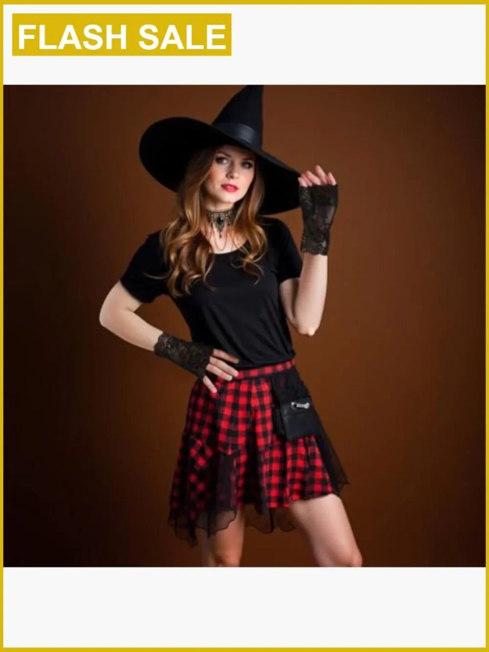 Gothic Lace Choker and Fingerless Gloves Set - Vampire Witch Costume Accessory